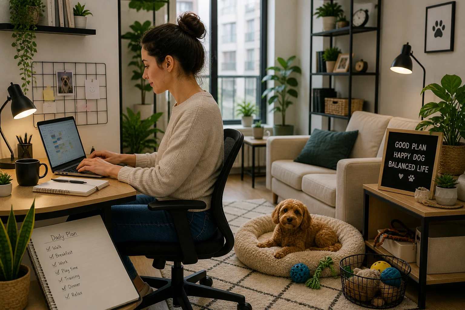 How to Balance Work and Dog Care in Small Spaces
